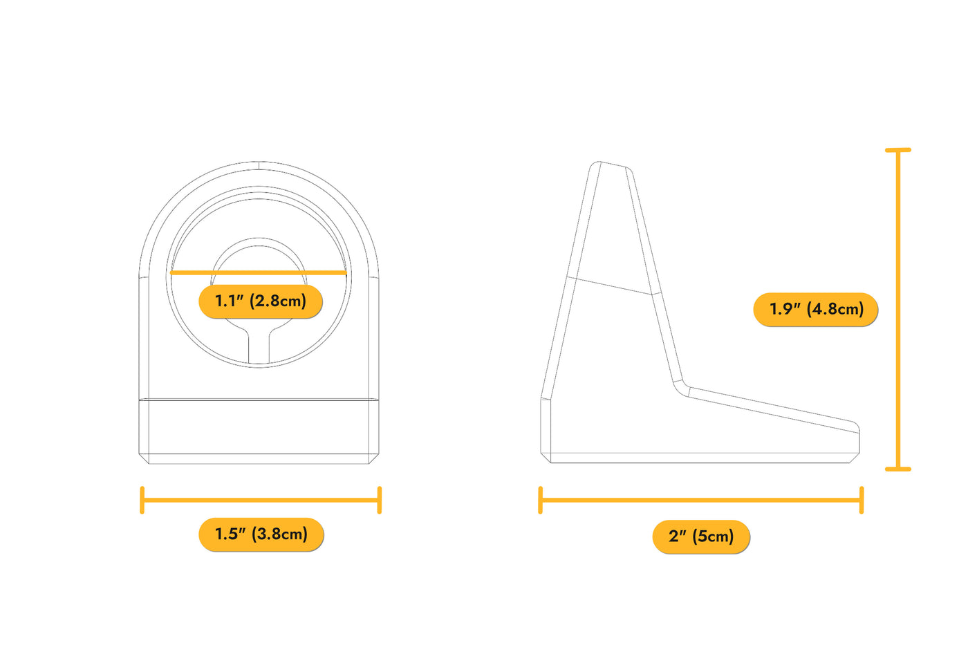 Bedside Watch Stand dimensions