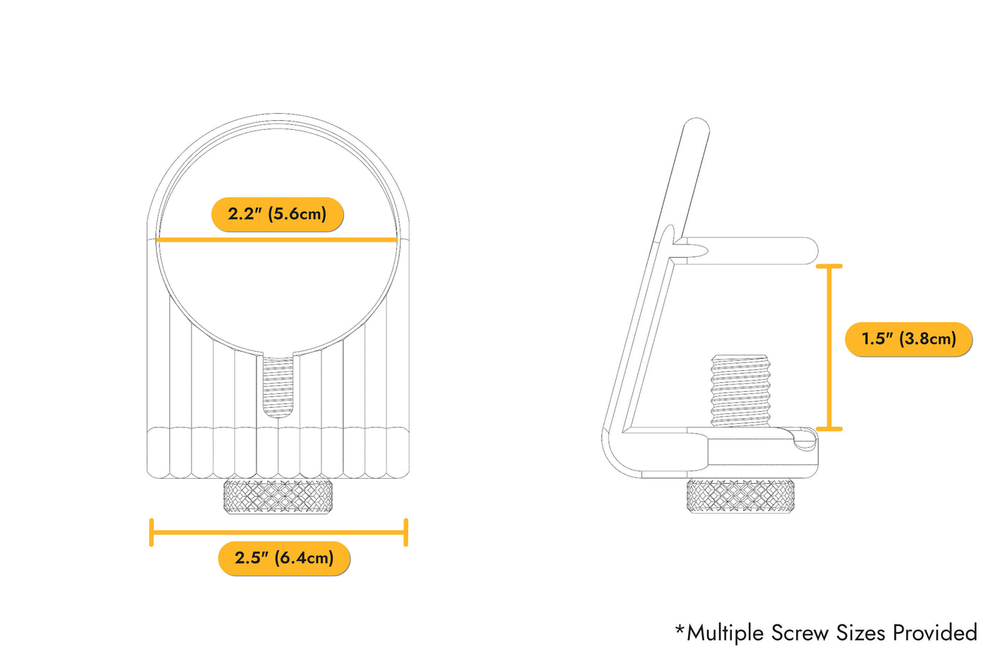 Desk Edge MagSafe Mount dimensions